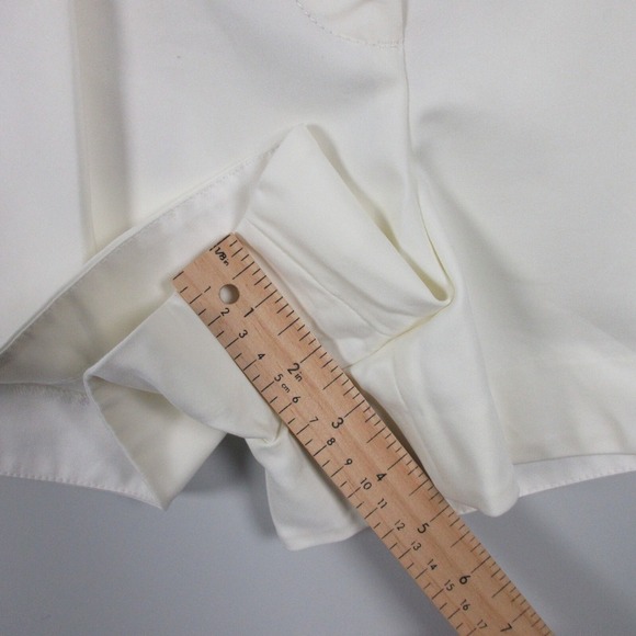 Phillip Lim Pleated Shorts 2 Ivory Cotton Blend Wide Leg High Waist Preppy 302 - Picture 13 of 14